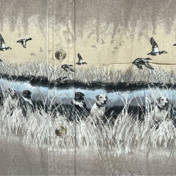 VTG Cabela’s Men’s Chamois Flannel Hunting Dog Graphic Size L Long Sleeve - Picture 4 of 10